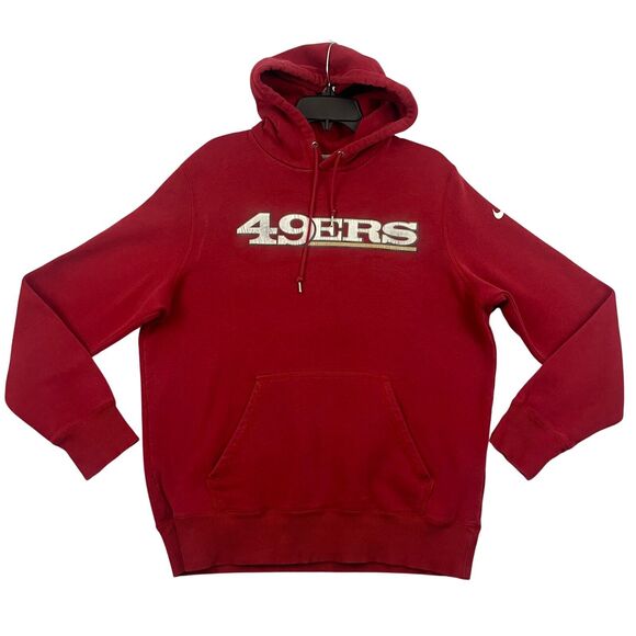 Nike NFL San Francisco 49ers Hoodie Mens Size Large Red Sweatshirt - Picture 1 of 14